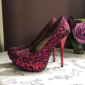 🔥 hot 🔥 leopard glitter pumps